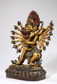 A Lacquered and Gilt Bronze Buddha Figure