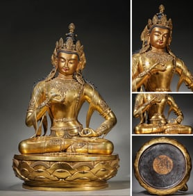 A Gilt-Bronze 17th Century Zanabazar Style Vajrasattva