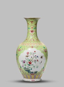 A Famille-Rose 'Floral Scroll' Vase