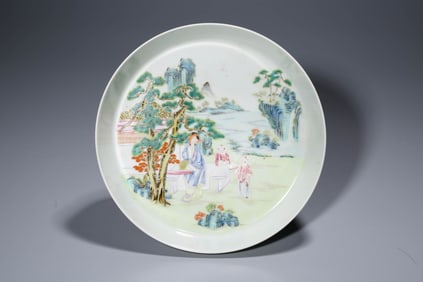 A Famille-Rose 'Figure Narrative' Dish