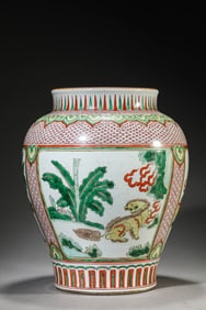 A Famille-Rose 'Four Beasts' Jar