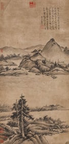 Wu Zhen (1280-1354), attributed to, Landscape with Figures