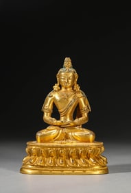 A Gilt-Bronze Amitayus Buddha