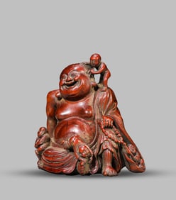 A Boxwood 'Five Sons' Carving