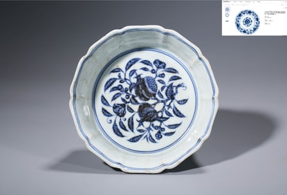 A Blue and White 'Three Abundances' Dish