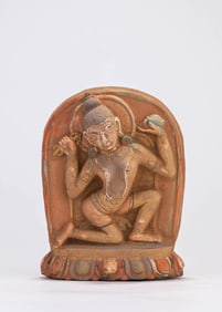 A Tibetan Guge Style Stupa and Vajravarahi Clay Tsatsa