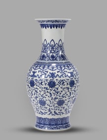 A Blue and White 'Eight Buddhist Emblems' Vase
