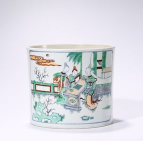 A Doucai ‘Figure’Brush Pot