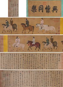 Ren Renfa (1254-1327), attributed to, Figure Narrative Handscroll