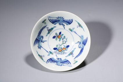 A Doucai 'Crane and Longevity' Bowl