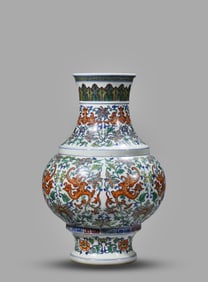 A Doucai 'Phoenix and Floral Scroll' Vase