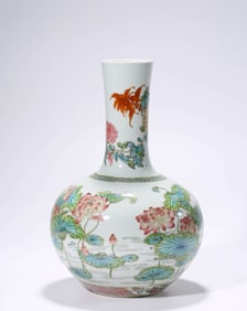 A Small Famille-Rose 'Spring Crabapple' Globular Vase