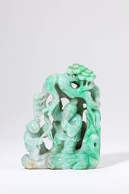 A Jadeite Figure Mountain Sculpture