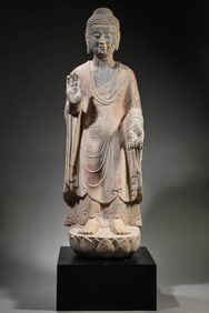 A Stone Standing Shakyamuni Buddha