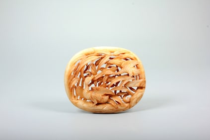A HETIAN JADE 'BIRDS'TILE