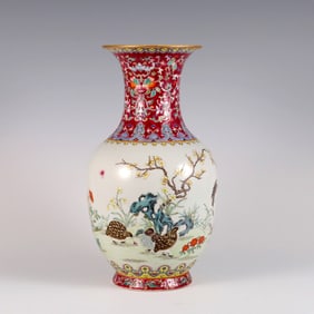 A FAMILLE ROSE VASE