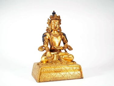 A GILT BRONZE FIGURE OF Amitayus Mongolia
