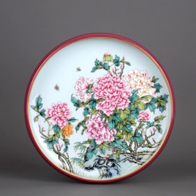 A CLOISONNÉ ENAMEL 'FLORAL'BRUSH WASH