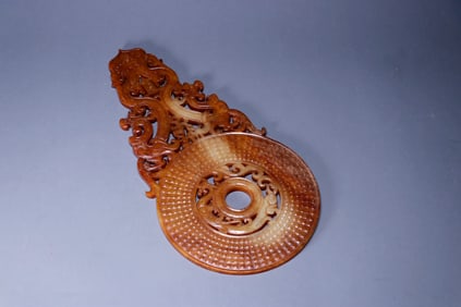 A HETIAN JADE 'CHILONG'BI
