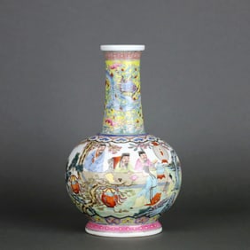 A CLOISONNÉ ENAMEL 'FIGURAL'DISH