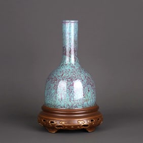 A LUJUN GLAZED VASE WITH BASE