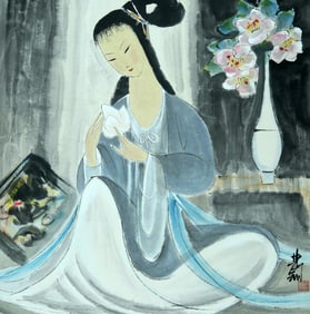 A CHINESE HAND PAINTING WITH THE MARK OF LIN FENGMIAN