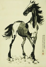 A CHINESE HAND PAINTING WITH THE MARK OF XU BEIHONG