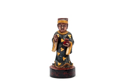 A WOOD FIGURE OF TIANGUAN
