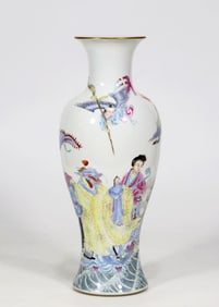 A FAMILLE ROSE GUANYIN VASE
