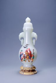 A HETIAN JADE 'FIGURAL'VASE