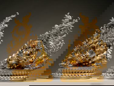 A Set of Gilt-Bronze Mahamayuri Figures