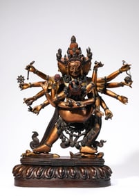 A Lacquered-Bronze Yab-Yum