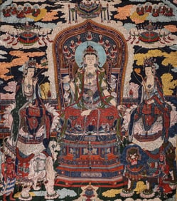 A Kesi 'Buddha Figure' Hanging Scroll