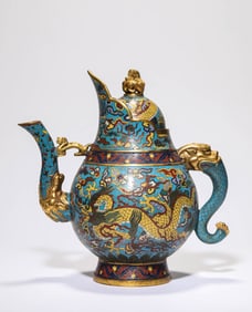 A Cloisonné Enamel 'Dragon' Monk's Cap Ewer