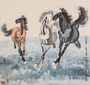 Xu Beihong (1895-1953), attributed to, Galloping Horses