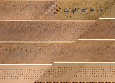Li Gonglin (1049-1106), attributed to, Eighty-Seven Immortals Handscroll