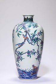 A Doucai 'Flower, Bird and Fish in Waves' Meiping