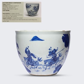 A Blue and White 'Martial Female Role' Jar