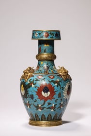 A Cloisonné 'Interlocking Lotus and Dragon' Vase