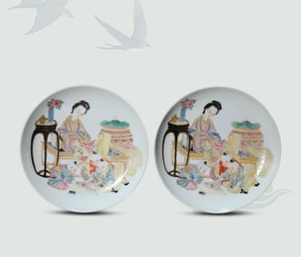 A Famille-Rose 'Figure Narrative' Dish