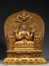 A Tibet Densatil-Style Four-Armed Avalokiteshvara