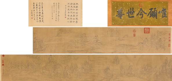 Ding Guanpeng (active 18th century), attributed to, Arhat Handscroll