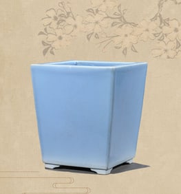 A Sky-Blue Glazed Flowerpot
