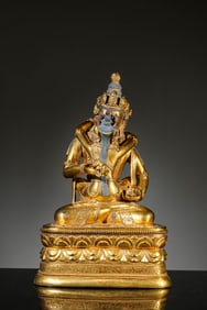 A Gilt-Bronze Yab-Yum Figure