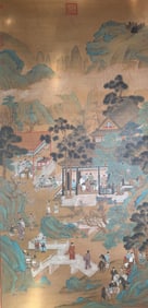 Chinese Drawing Landscape and Character Story Painting,Qiu Ying Mark