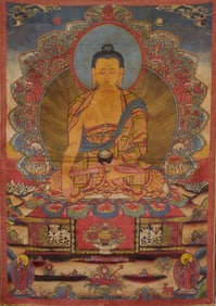 Silk Embroidery Bhaisajyaguru Pattern Tangka