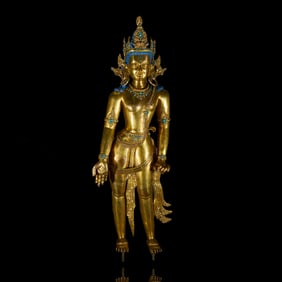 Gilt Bronze GuanYin Figure