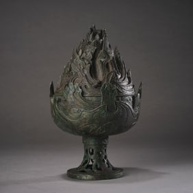 Bronze Carved Cloud Pattern Incense Burner
