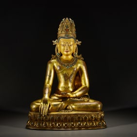 Gilt Bronze GuanYin Figure