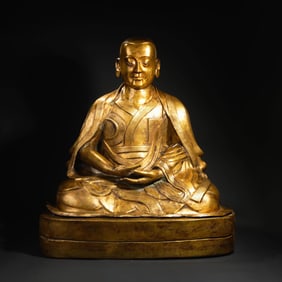 Gilt Bronze Guru Figure